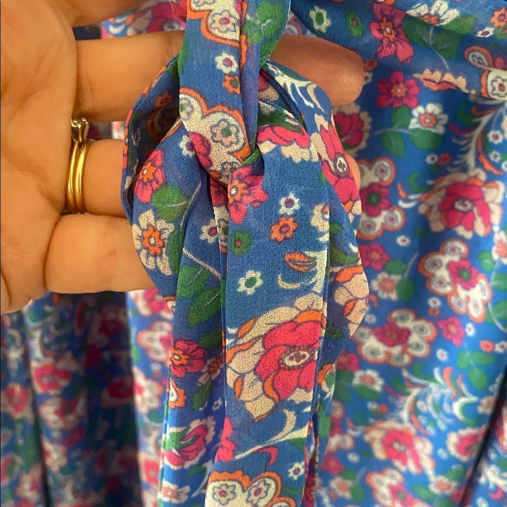 BODEN Elise SheerLuxe Floral Blue Sleeveless Dress size 12 - Picture 16 of 16